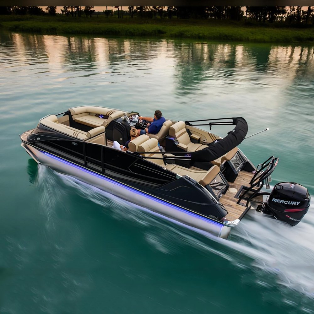 2024 Ecocampor Luxury Leisure 27ft Aluminum Pontoon Boat All Welded CE Certified for Fishing with Passenger Seats Included